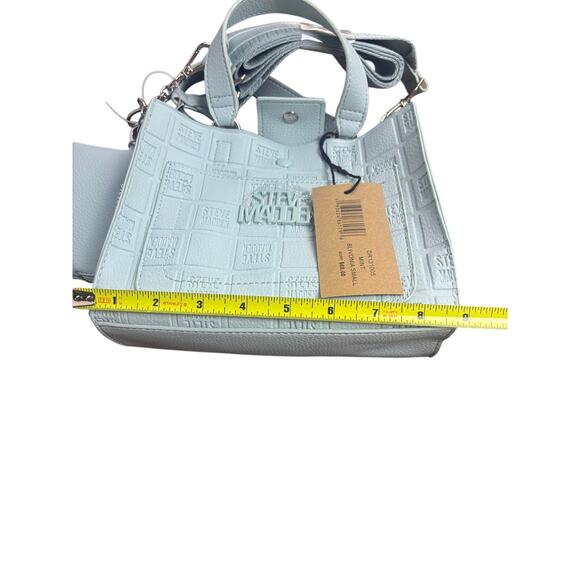 Steve Madden Blivona Small Tote Bag Mint Green Embossed Logo Satchel NWT $68 - Picture 8 of 9